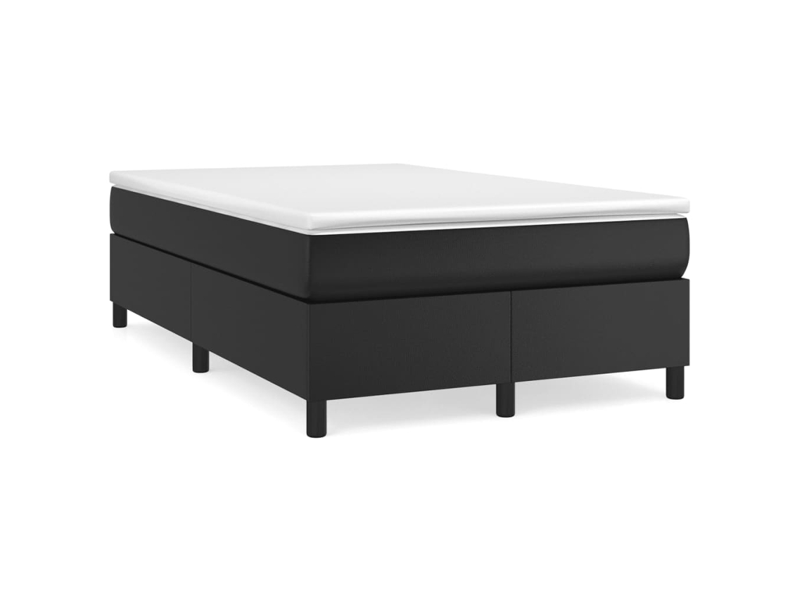 Vidaxl Cama Boxspring Com Colchão 120x190 Cm Couro Artificial Preto