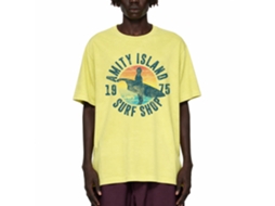 Rockinstone Jaws Movie Surfshop Heather Yellow Adult T-shirt Size:xxxl