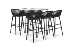 Vidaxl 7 Pcs Conjunto De Bar Branco E Preto