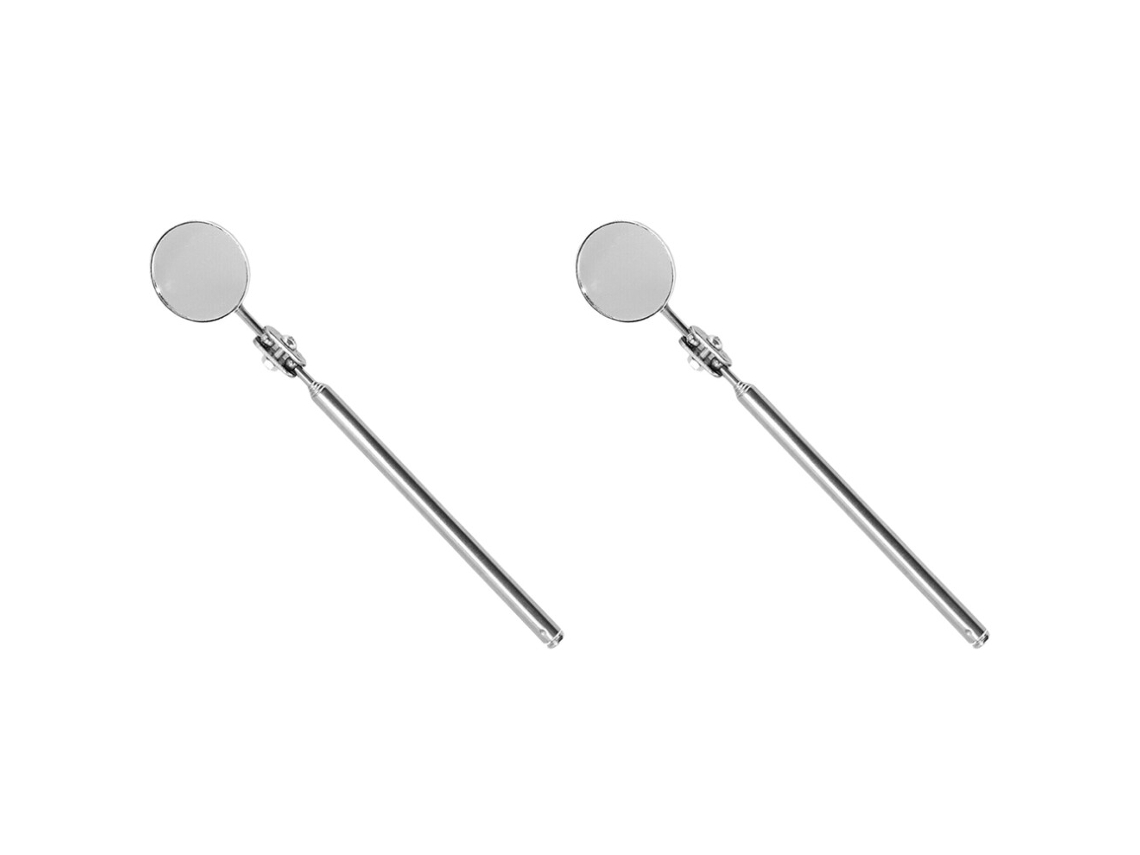 2x Espelhos de Inspeção e Manutenção Automóvel Refletor Telescópico Dobrável de 50mm Universal