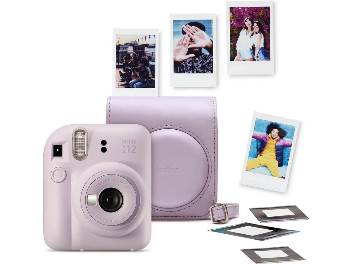 Kit Máquina Fotográfica Instantânea FUJIFILM Instax Mini 12 (Lilás)