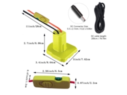 Laxiscreed Adaptador De Bateria Com Fusível De 30a E Cabo Dc De 16awg Para Minidiscos P102-p109 E Baterias De Lítio 18v