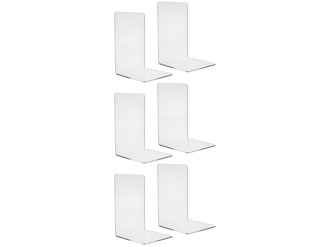 Suporte para Livros em Acrílico Transparente, 6 Peças BRILVIBERA