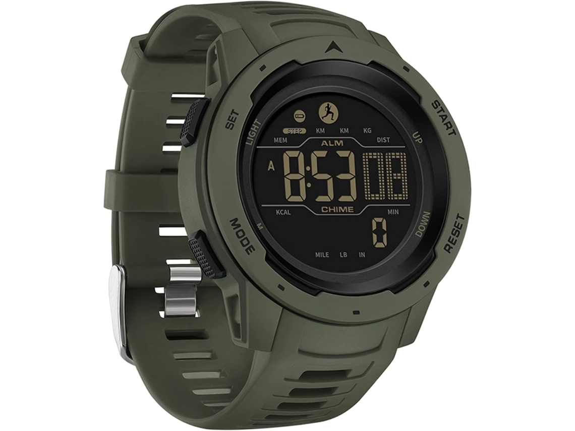 Digital Military Tactical Sports Watch com Pedómetro e Contador de Calorias para Homem