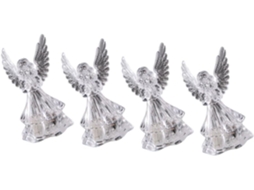 Conjunto De 4 Luminárias De Mesa Decorativas Compactas Em Acrílico Em Formato De Anjo Para Noite
