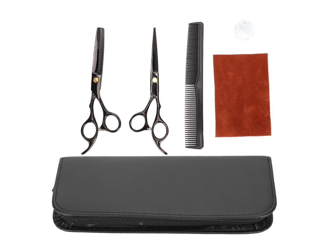 Tesoura Profissional De Corte De Cabelo De 6 Polegadas Para Salão De Cabeleireiro E Barbeiro, Preta Brilvibera
