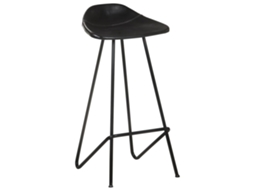 Bancos de Bar 2 Pcs Couro Genuíno Preto MAISON EXCLUSIVE