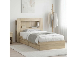 Vidaxl Estrutura De Cama Com Armazenamento Carvalho Sonoma 75 X 190 Cm