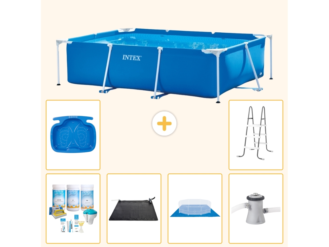 Intex Piscina Com Estrutura Retangular - 220x150x60 Cm - 7-peças S20820
