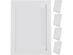 Conjunto 5 Porta Retratos Brancos Pvc Design Elegante Decoração Parede Ideal Escritório Mesa Casa GOKOCO