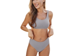 Biquíni Sem Costas Azul Cinza XL Verão Worten