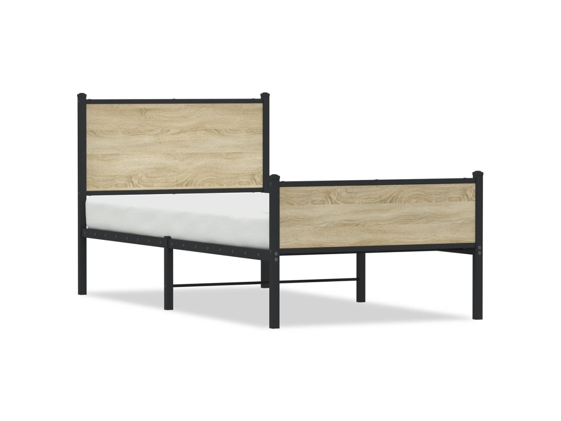Bed Frame, Bed Frames Vidaxl Marrom Aço (90 X 200 Cm)