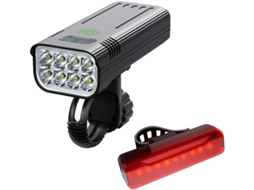 Luz Dianteira E Traseira Para Ciclismo Noturno, Recarregável Via Usb, 5200 Mah, 8 Leds, À Prova D'água Ipx5, Função (kx8- D)