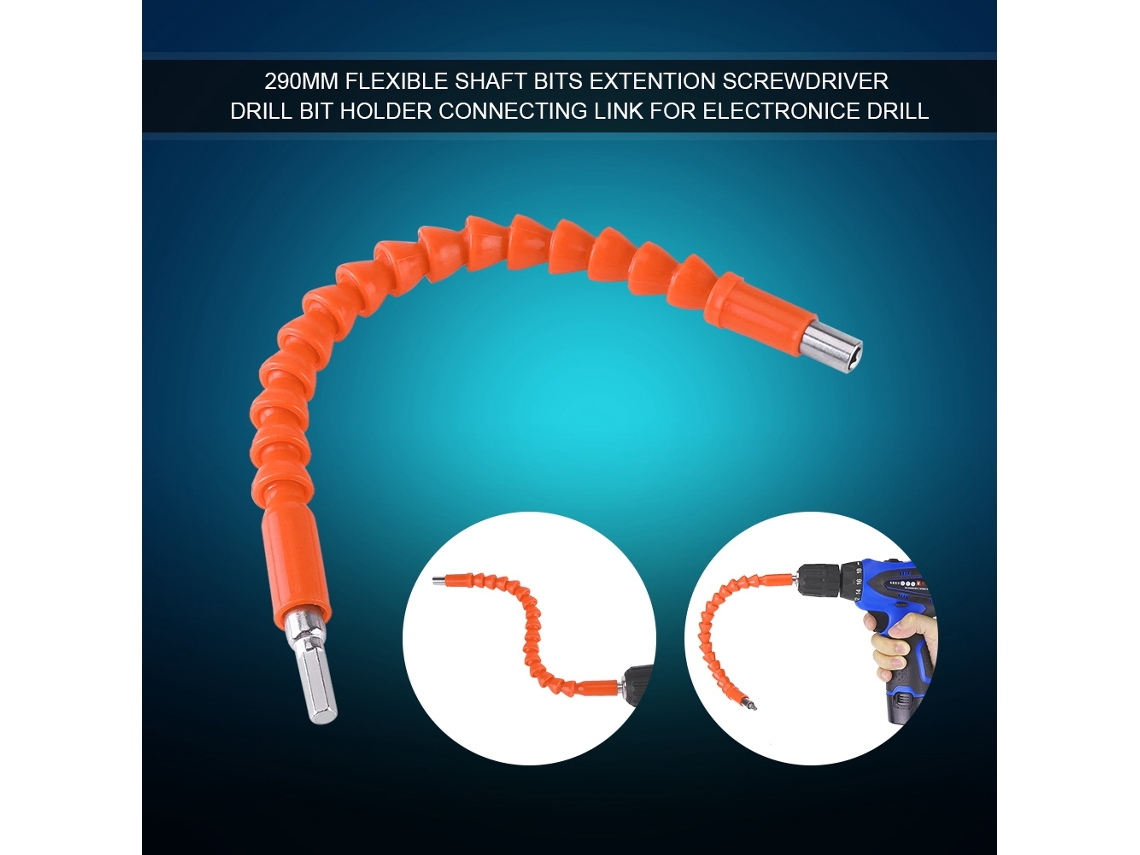 Haste flexível com brocas, extensão hexagonal de 1/4", conexão de mandril de furadeira (laranja)