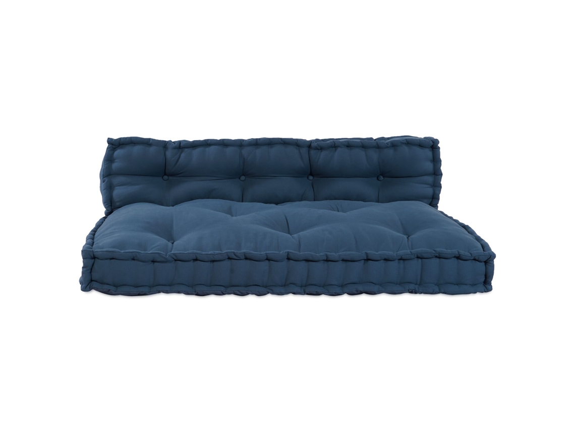 Almofada De Sofá Pallet Com Encosto Em Tecido Azul Lovely Home