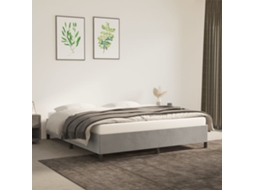 Vidaxl Estrutura de Cama Sem Colchão 160x200 Cm Veludo Cinzento claro