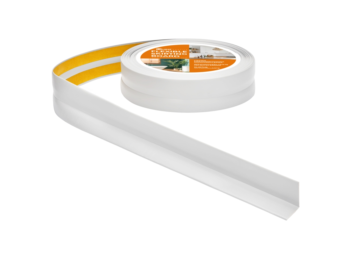 Rodapé Pvc 25x25 Mm Autoadesivo Flexível, 5 M, Cinzento Claro