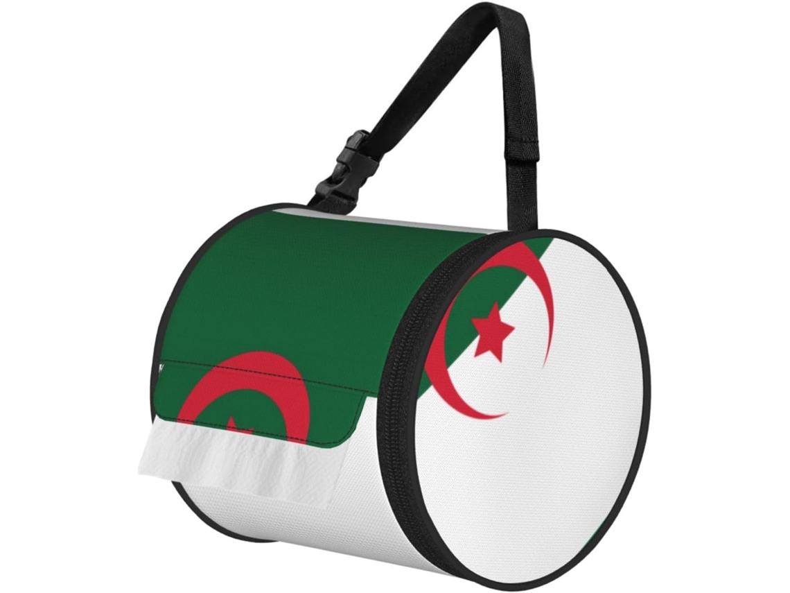 Porta Papel Higiênico Dobrável Com Estampa Da Bandeira Argélia, Ideal Para Pendurar E Armazenar Rolos De Papel Higiênico