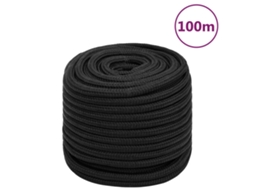 Vidaxl Corda De Barco 16 Mm 100 M Polipropileno Preto Completo