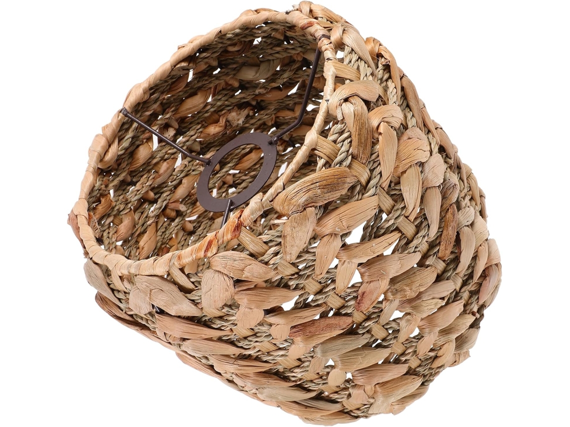Luminária De Teto Com Dossel Em Estilo Rústico Trançado À Mão