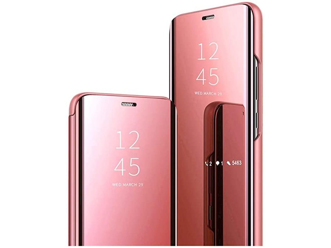 Capa Flip Mirror View Com Stand para Samsung S9 Plus Rosa