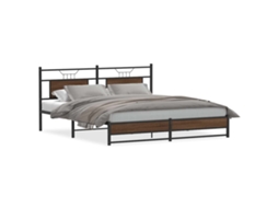 Bed Frame, Bed Frames Vidaxl Marrom Aço (183 X 213 Cm)