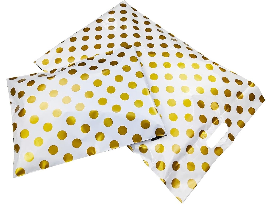 Pochette Envoie Colis Vinted 100 Pcs Golden Dots Handy Courier Sac Envelopes Impressos Em Polimorège Com Sacos