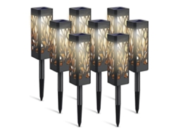 Rebe luzes Solares Exteriores 6 Peças, Lanternas Decorativas Jardim Luz Branca Quente, Ip65 Impermeável Auto Ligar/desligar