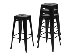 4x Tabourets De Bar Design Industriel En Mtal Empilable Noir 04_0005227 Dcoshop26