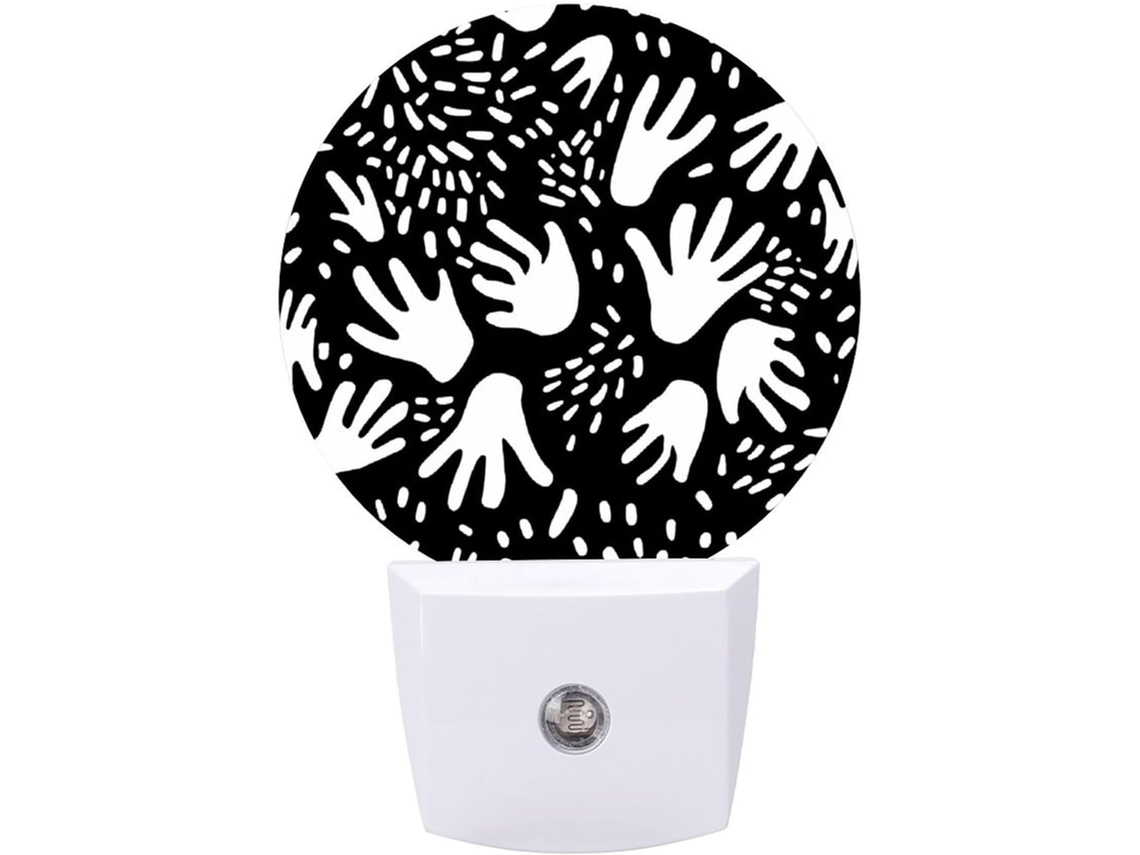 Luminária de parede noturna com plugue, Padrão De Pontos Redondos, Luzes noturnas de LED com sensor, Luz noturna branca
