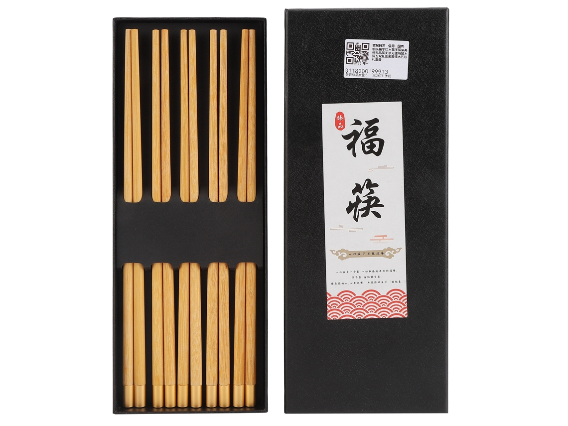 Conjunto 5 Pares de Palitos de Madeira Chinês LAXISCREED