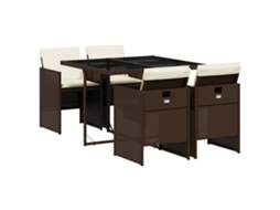 Garden Dining Set, Garden Dining Sets Vidaxl Marrom Rattan / Vime (n/a)