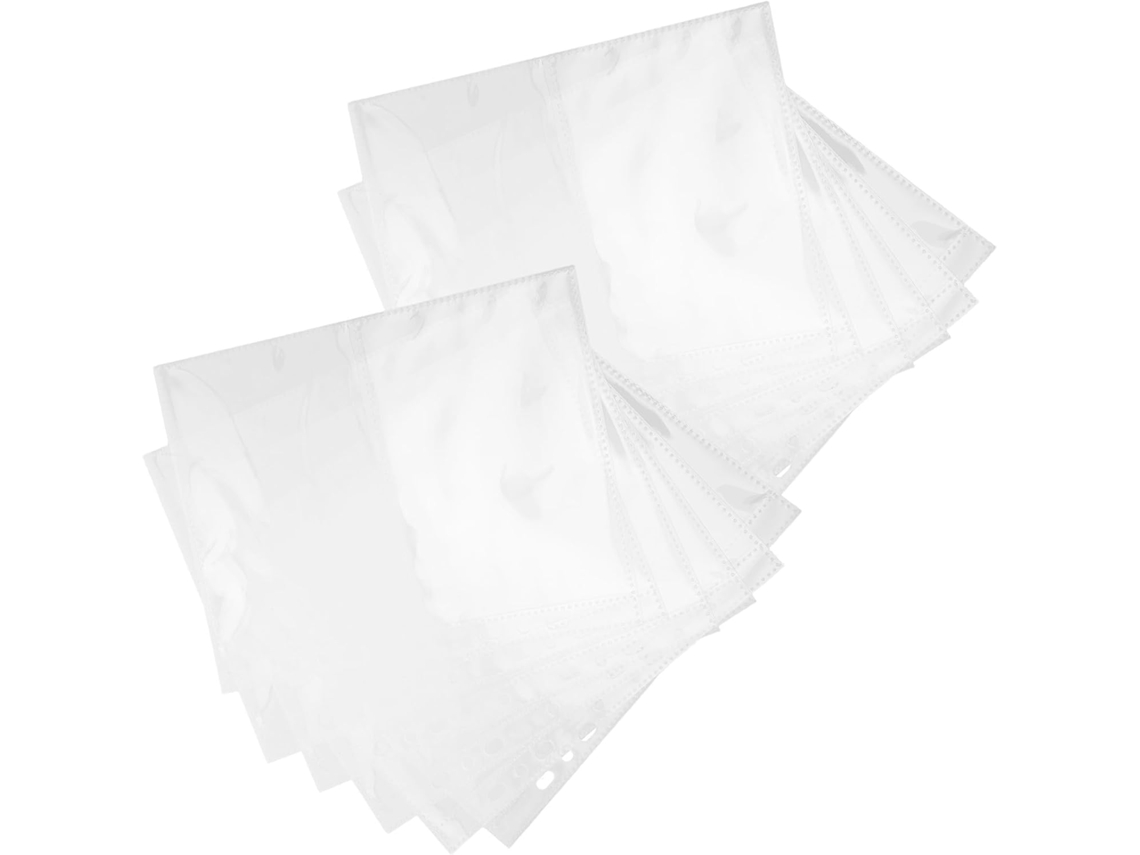 Páginas protetoras transparentes Uonlytech para álbuns de fotos, 30 camadas de plástico tamanho A5, protetores para cartões.