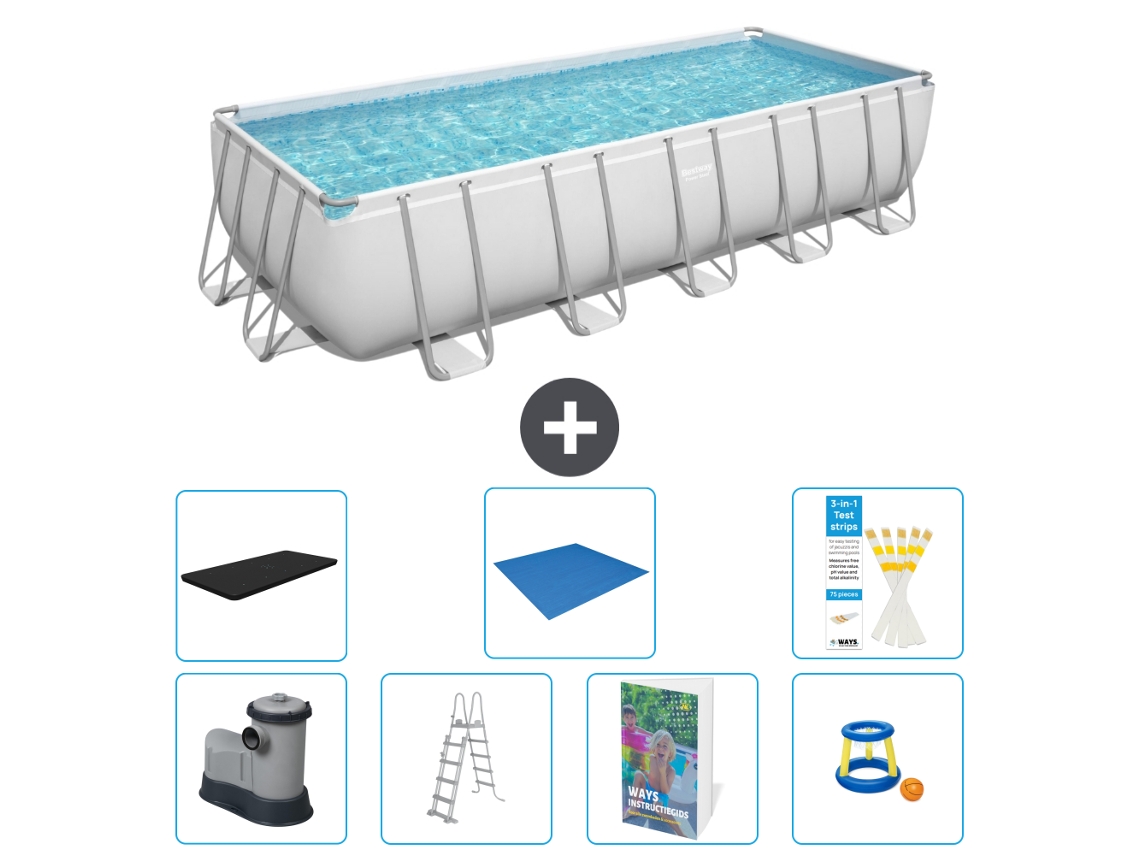 Bestway Piscina Bestway Power Steel Retangular - 640x274x132 Cm - 8-peças S568