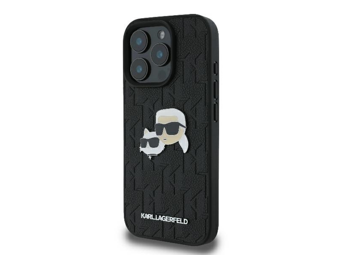 Capa para iPhone 16 Pro KARL LAGERFELD Pele Sintética Rígida Preto