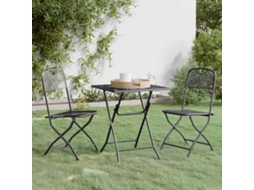 Vidaxl 3 Pcs Conj. De Jantar P/ Jardim Malha Metal Expandido Antracite