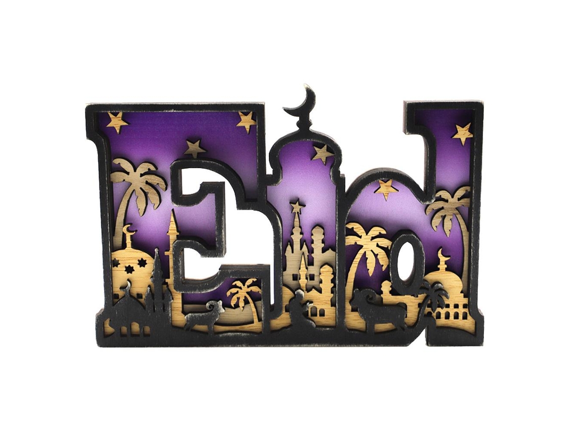 Decoração De Mesa Eid Mubarak Letras De Ramadã De Madeira