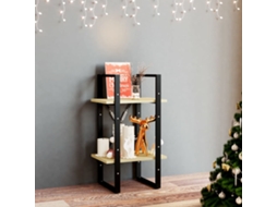 Vidaxl Estante Com 2 Prateleiras 40x30x70 Cm Pinho Maciço Castanho