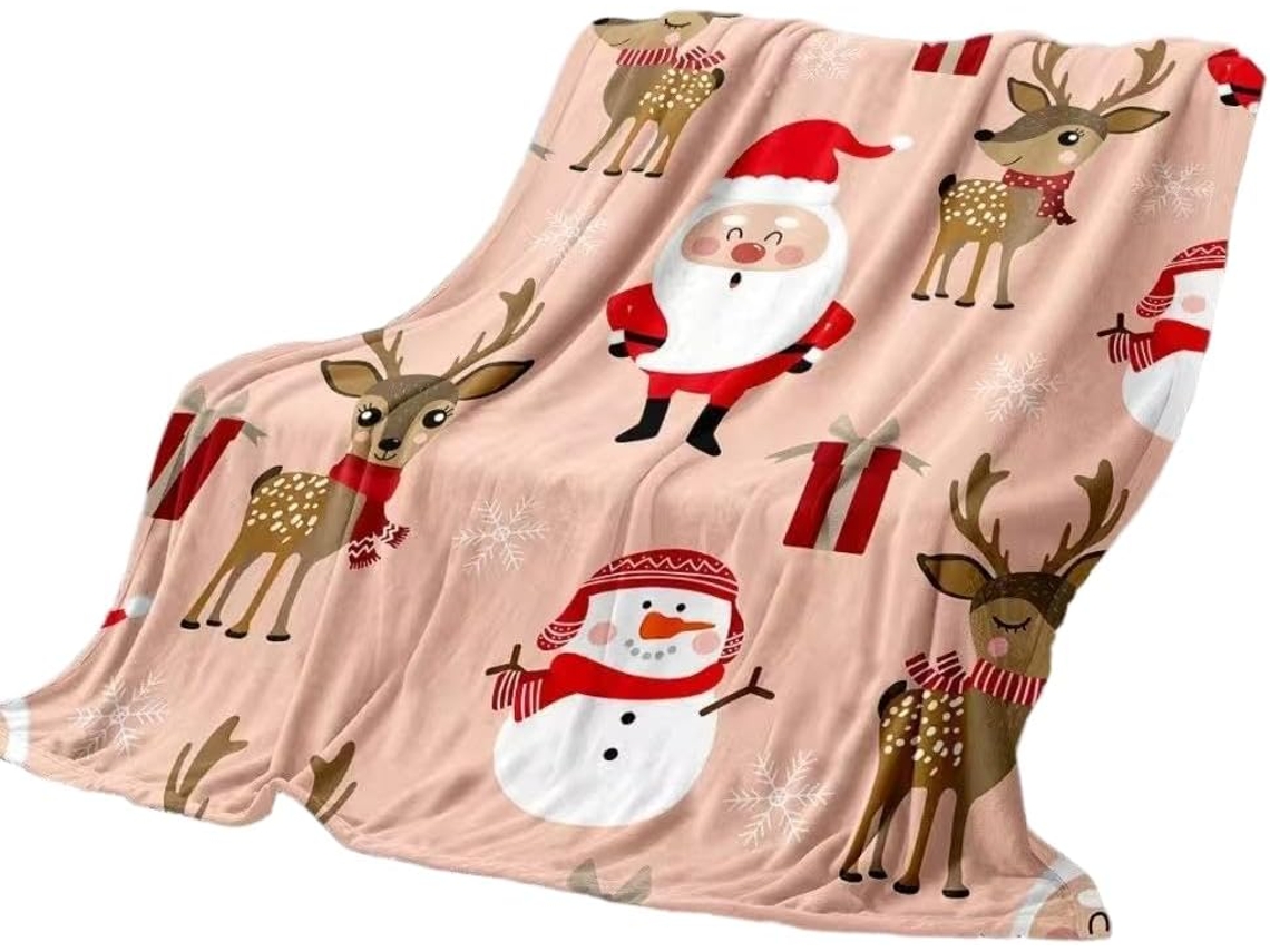 Manta de Flanela Estampada Natal e Halloween Syjym para Crianças Ideal Lazer Presentear nas Festas Fim Ano, Ma