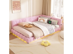 Sofá Cama Daybett 140x200cm Rosa Com Lattenrost E Usb Typ-c