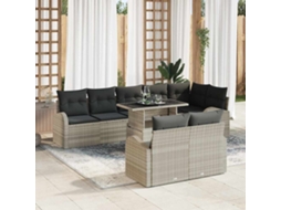 Vidaxl Conjunto De Sofá De Jardim 9 Unid. Cinzento-claro