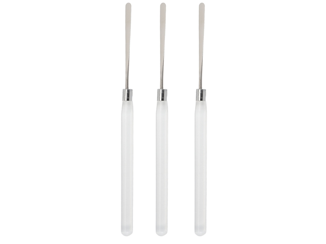 3pcs Espátula De Gel Para Maquiagem E Unhas Com Cabo Transparente