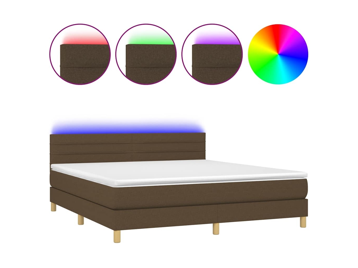 Box Spring Bed, Box Spring Beds Vidaxl Marrom Tecido (160 X 200 Cm)