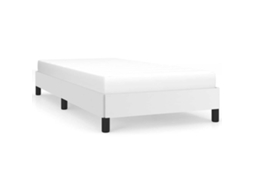 Bed Frame, Bed Frames Vidaxl Branco Couro Artificial (90 X 200 Cm)