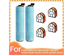 6pcs Roller Brush And Filter Replacement For Shark Wd161 Wd261 Aw261 Wd101 Aw302 Wd201 Wet Dry Vacuum Attachment