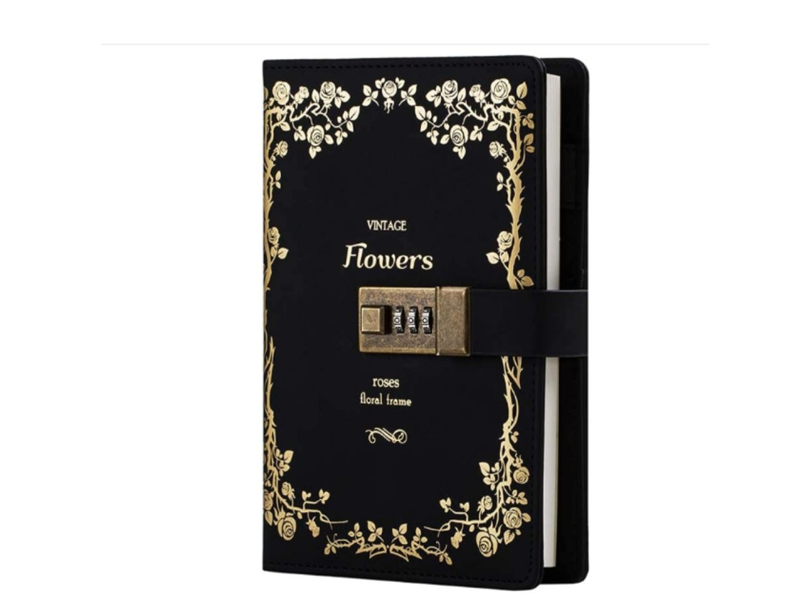 Diário Mordely Com Cadeado, Estampagem A Quente, Design Em Relevo Brilvibera
