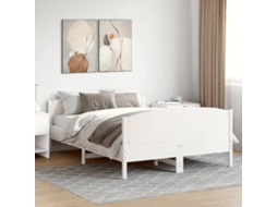Cama Sem Colchão 140x190 Cm Madeira De Pinho Maciça Branco