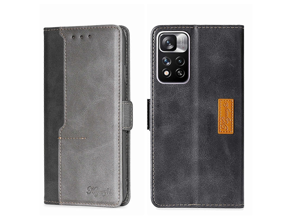 Capa De Couro Com Fivela Lateral Em Cores Contrastantes Para Xiaomi Redmi Note 11 Pro 5g/redmi Note 11 Pro+ 5g