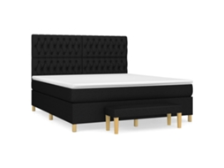 Cama com Molas/colchão 180x200 Cm Tecido Preto MAISON EXCLUSIVE
