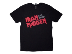 Rockinstone Iron Maiden 'est. 1975 Slanted Logo' (black) T-shirt Unisex--xxl